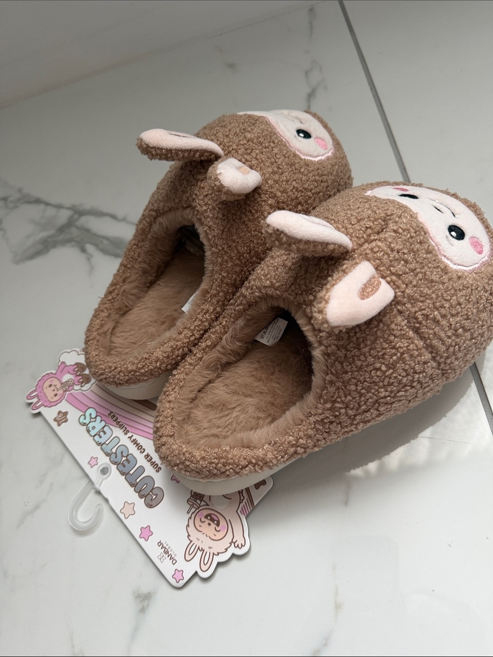 Brown Bunny Slippers - Picture 2 of 3